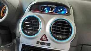 Opel Corsa D farbige 3D Lüftungsringe + Schaltknaufring - Bild 1 von 3