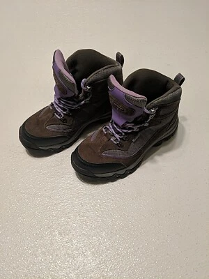 Botas de senderismo Hi-Tec para mujer Skamania 9022 púrpura gris cuero con cordones talla 8,5 Foto 1 de 4