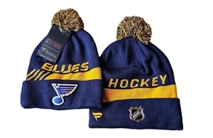 St Louis Blues Cuffed Knit Beanie Hat Stocking Winter Cap Toque NHL Licensed NWT - Picture 1 of 5