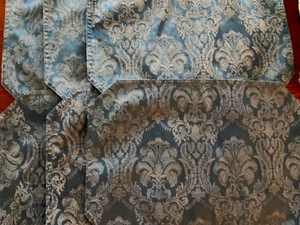 4 Vintage Tischsets dunkelblau Blumen Damast Design rechteckige Form 17,5”x12,5” - Bild 1 von 3