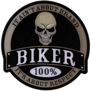 Biker 100% Patch - 10x10 inch - PL6105 - Picture 1 of 4