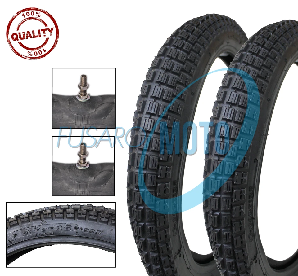 DEESTONE 2 COPERTONI TASSELLATI + 2 CAMERE MOTO CIAO SI BRAVO MONFERRAGLIA 2 1/2 - 16