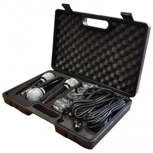 Paquete de 3 micrófonos vocales dinámicos Soundlab con estuche de transporte y cables de 2,8 m - Imagen 1 de 6