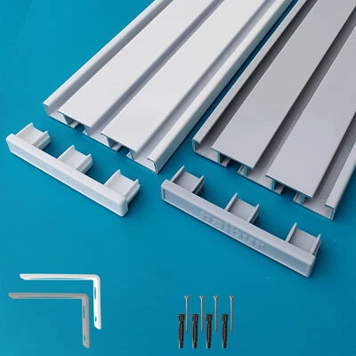 Alu Aluminium Gardinenschiene Vorhangschiene mit Montage Set 3 läufig bis 5m - Bild 1 von 4