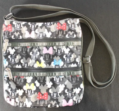 Disney LeSportsac Minnie Mouse 3-Tier Zip Crossbody Bag Purse Rock the Dot - Image 1 of 4