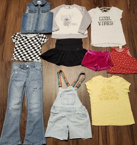 Girls Sz 10 to 12 Mixed 10 Pc Lot Tops, Jeggings, Vest, Crop Tops, Skort, Etc. - Picture 1 of 11