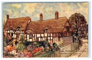 Anne Hathaway's Cottage Stratford-upon-Avon Vintage Lithographie Postkarte 1949 - Bild 1 von 2
