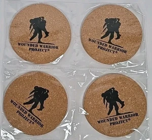 Wounded Warrior Project Sottobicchieri Set di 4 Sughero Supporto Patriottico Veterano Nuovo - Foto 1 di 6