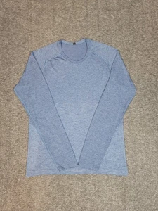 Lululemon Mens Pullover Size M Heather Blue Metal Vent Tech Long Sleeve - Picture 1 of 8
