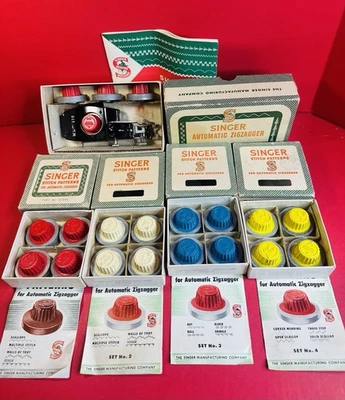 Ziguezague Singer 221 peso pena 161102 com conjunto completo de padrões de ponto BOM!! - Imagem 1 de 4