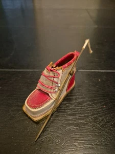Vintage Montreux  Leather Miniature boot Souvenir Climbing Mountaineering - Picture 1 of 3