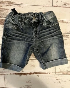 Cherokee Girl's Shorts Sz Small Blue Casual Adjustable Waist Denim Jean Shorts - Picture 1 of 3