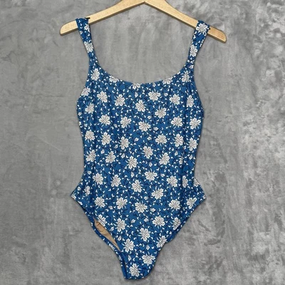 J Crew Swimsuit Womens Size 8 Blue White Floral One Piece Bathing Suit AP001 - Image 1 of 4