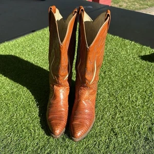 Vtg Ralph Lauren Polo Western Double RL RЯL Lizard Cowboy Boots Mens Size 7.5 C - Picture 1 of 17