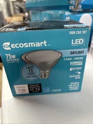 (2-Pk) EcoSmart Dimmable Adjustable Beam Angle LED Light Bulb 75W Daylight  - Image 1 of 3