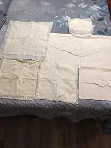 Lot Of 5 Vintage 100% Cotton Throw Pillow Covers Shams 2 Envelope Style - Picture 1 of 16