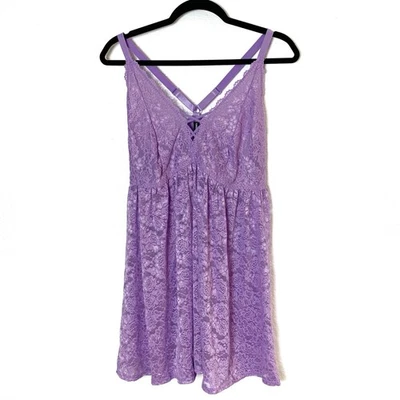 Torrid Curve Babydoll Chemise 2X Purple Lace Coquette Milk Maid Romantic Fairy - Image 1 of 4