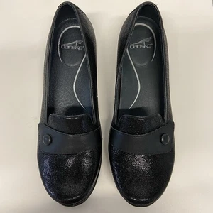 Dansko Olena Loafers Shoes Black Leather Slip On Comfort Career Women 43 US 12.5 - Picture 1 of 19