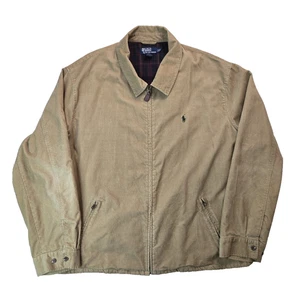 Polo Ralph Lauren Brown Corduroy Plaid Lined Bi Swing Jacket Mens 3XLT Tall - Picture 1 of 8