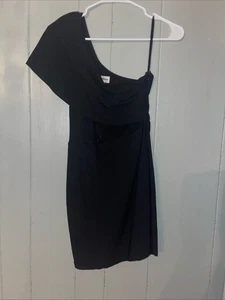 Superdown kleines schwarzes Damenkleid eine Schulter transparenter Bauch Größe S Small gebraucht, in einwandfreiem Zustand - Bild 1 von 9