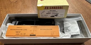 Red Caboose HO Kit RC-1008-4 Mather Meat Reefer Swift (orange) #15910 NIB NY - Picture 1 of 5