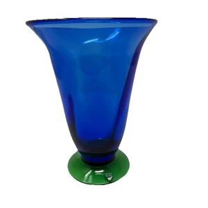 Orrefors Erika Lagerbielke Louise Swedish Blue Green Art Glass Vase - Picture 1 of 10