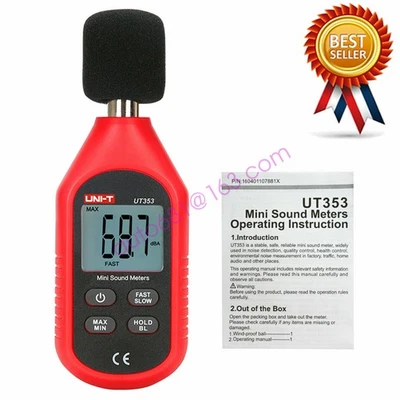 UNI-T UT353 Mini Sound Level Meter 30-130dB Instrumentation Noise Decibel Mon - Image 1 of 4