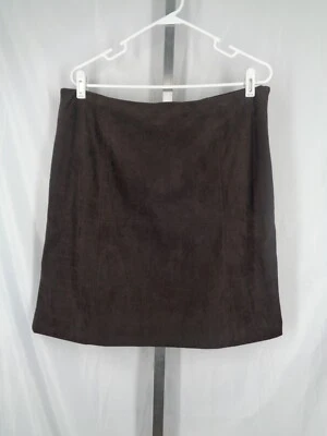 Falda J Jill Marrón Nogal Imitación Gamuza Talla 14 Nueva Foto 1 de 4