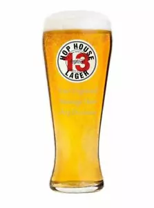 Fathers Day Gift Personalised Hop House 13 Pint Glass Engraved with Your Message - Imagen 1 de 1