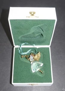 1997 Swarovski Crystal Angel Trumpet Christmas Memories Ornament w Box - Picture 1 of 6