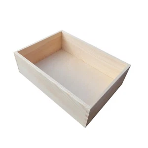 Wooden Box for Paper A4 Size, 10 cm High, Unpainted/ Decoupage, - Picture 1 of 5