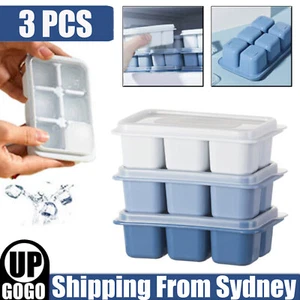 3PCS Whiskey Plastic Ice Cube Tray Mould Large Mold Giant Square With Lid DIY AU - Picture 1 of 11