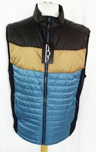 New Men's Sun Mountain Spruce/Peanut/Black Horizon Colorblock Quilted Vest L NWT - Picture 1 of 3