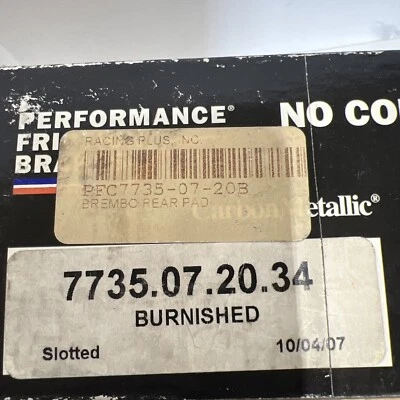 Performance Friction Brake Pads PFC 7735.07.20.34 Racing NASCAR Asphalt Dirt - Image 1 of 4