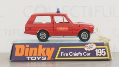 DINKY - #195 FIRE CHIEF'S CAR - RANGE ROVER - DIECAST - MINT ON BASE🔥 - Image 1 of 4