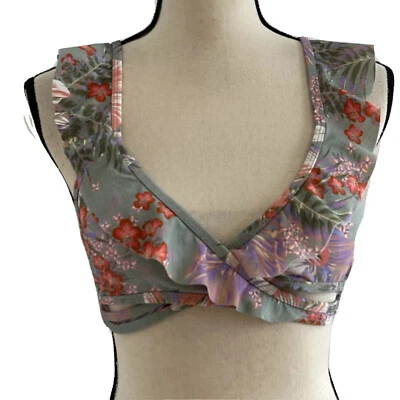 No Boundaries Swim Top Size Large Removable Cups Floral Multicolor - Image 1 of 4