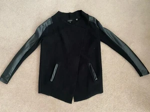 Ted Baker Leather Panelled Cardigan Size 1 - Picture 1 of 8