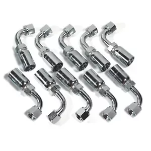 5/8" Hose x 5/8" JIC 37° Female 90° Hydraulic Hose End Elbow Crimp Fitting | FJX - Picture 1 of 4