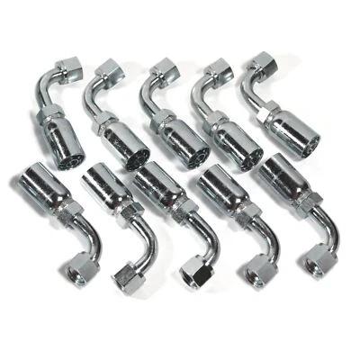 5/8" Hose x 5/8" JIC 37° Female 90° Hydraulic Hose End Elbow Crimp Fitting | FJX - Image 1 of 4