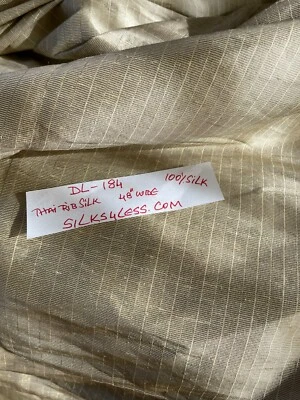 Designer Quality 100% Silk Heavy Thai Dupioni Fabrics Stripes - Natural!!! - Image 1 of 4