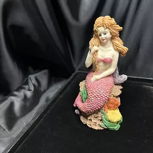 SittingMermaid Statue Skulptur Figur nautischer Strand Zuhause Tischplatte Dekor 6"" - Bild 1 von 10