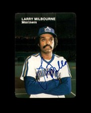 Larry Milbourne Hand Signed 1984 Mother's Cookies Seattle Mariners Autograph
