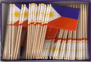 One Box of 100 Philippines Toothpick Flags, 100 Small Mini International Flags - Picture 1 of 1