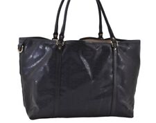 Authentic GUCCI GG Imprime Shoulder Tote Bag GG PVC Leather 197954 Navy 6519I