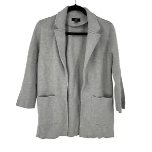J.Crew 365 Sweater Blazer Open Front Pockets Casual Gray XXS Merino Wool Blend - Picture 1 of 9