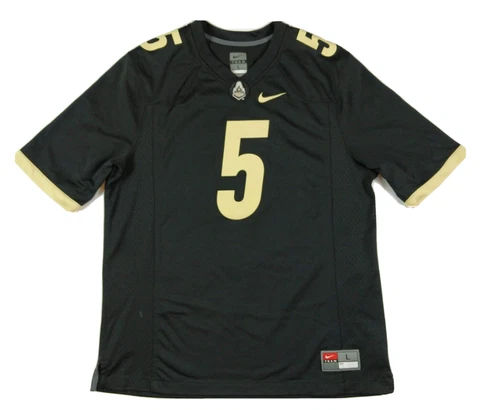 Nike Purdue Boilermakers #5 Football Jersey Mens Large Black Gold Cover
