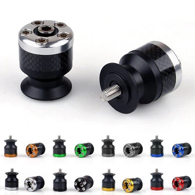 Universal Motorcycle CNC Carbon Fiber 8mm Swingarm Sliders Spools US Foto 1 de 4