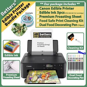Betters® EDIBLE Printer Set- Cake Ink & 25 Sugar sheets & Clean Kits & Food Pens