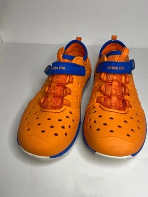 Stride Rite Made 2 Play Phibian Sneaker Sandal Water Shoe Orange Navy Boys sz 12 - Image 1 of 4