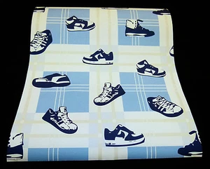 05632-10-) 5 Rollen coole Kinderzimmer Tapeten "Playground" blau weiss - Bild 1 von 2